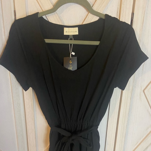 Black jumpsuit_Spring_Small (6)_ Women Black Casual Black Short Sleeve One piece - Picture 3 of 9